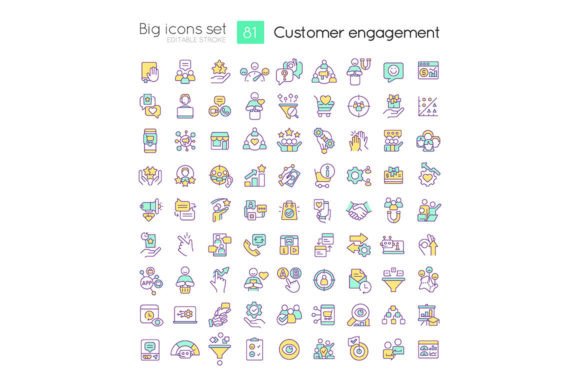 Enhancing Your Ecommerce Marketing with the Customer Engagement SVG Color Icons Set