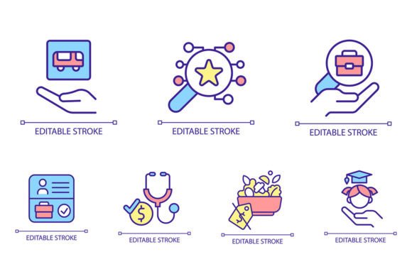 Exploring the Versatility of the Social Assistance RGB Color Svg Icon Set